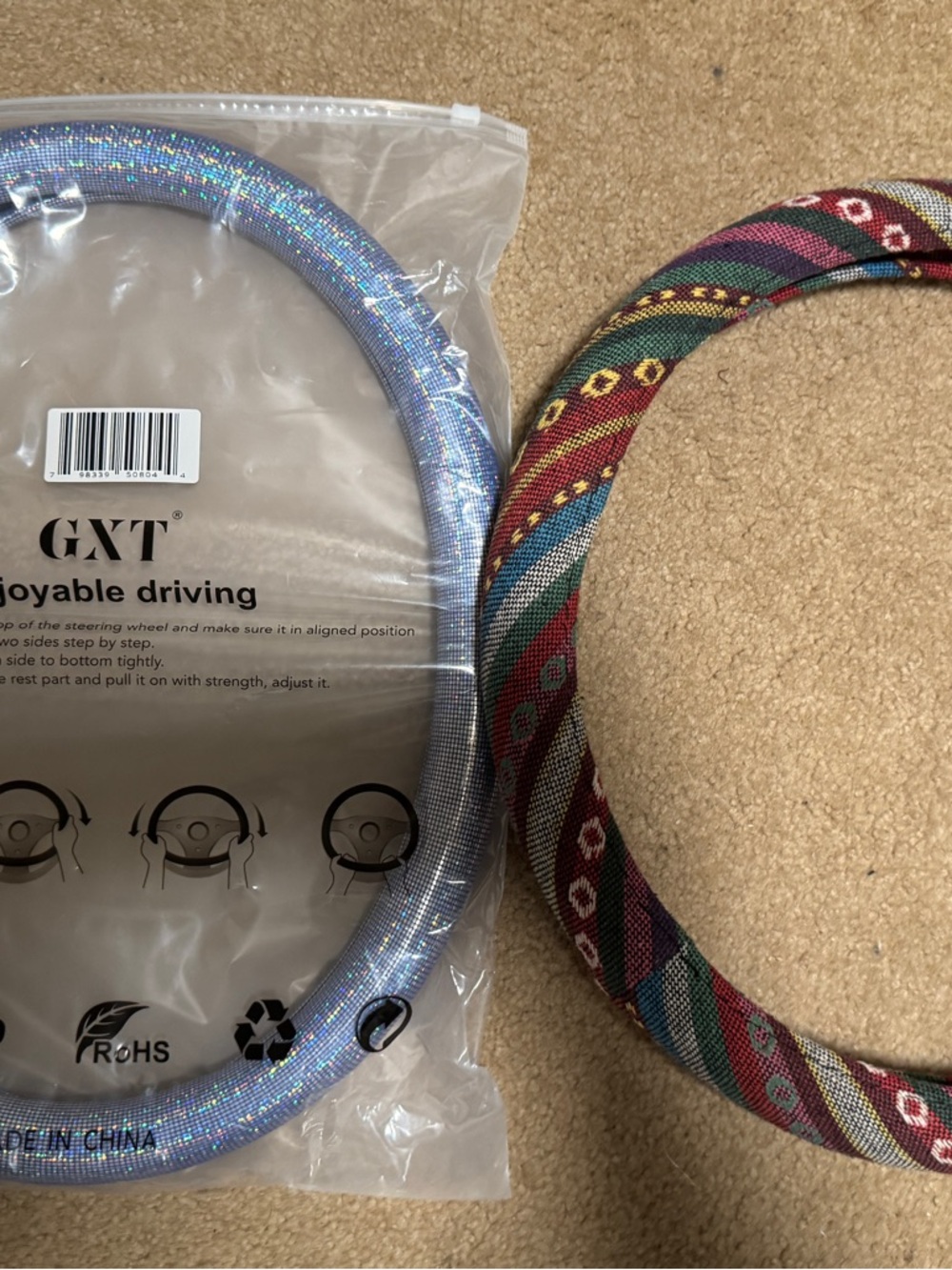 GXTI Iridescent Blue Steering Wheel Cover